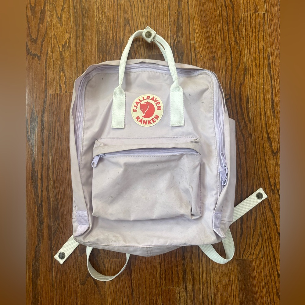 Purple Fjallraven Kanken backpack